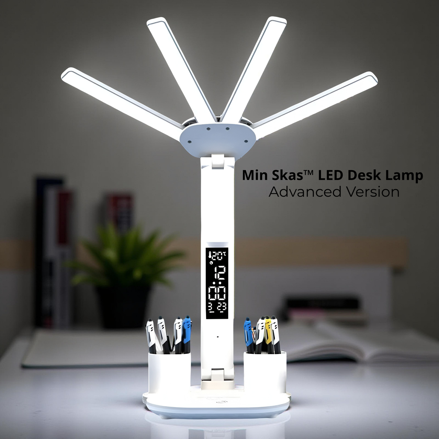 Min Skas™ 3-in-1 LED Desk Lamp with Fan & Clock