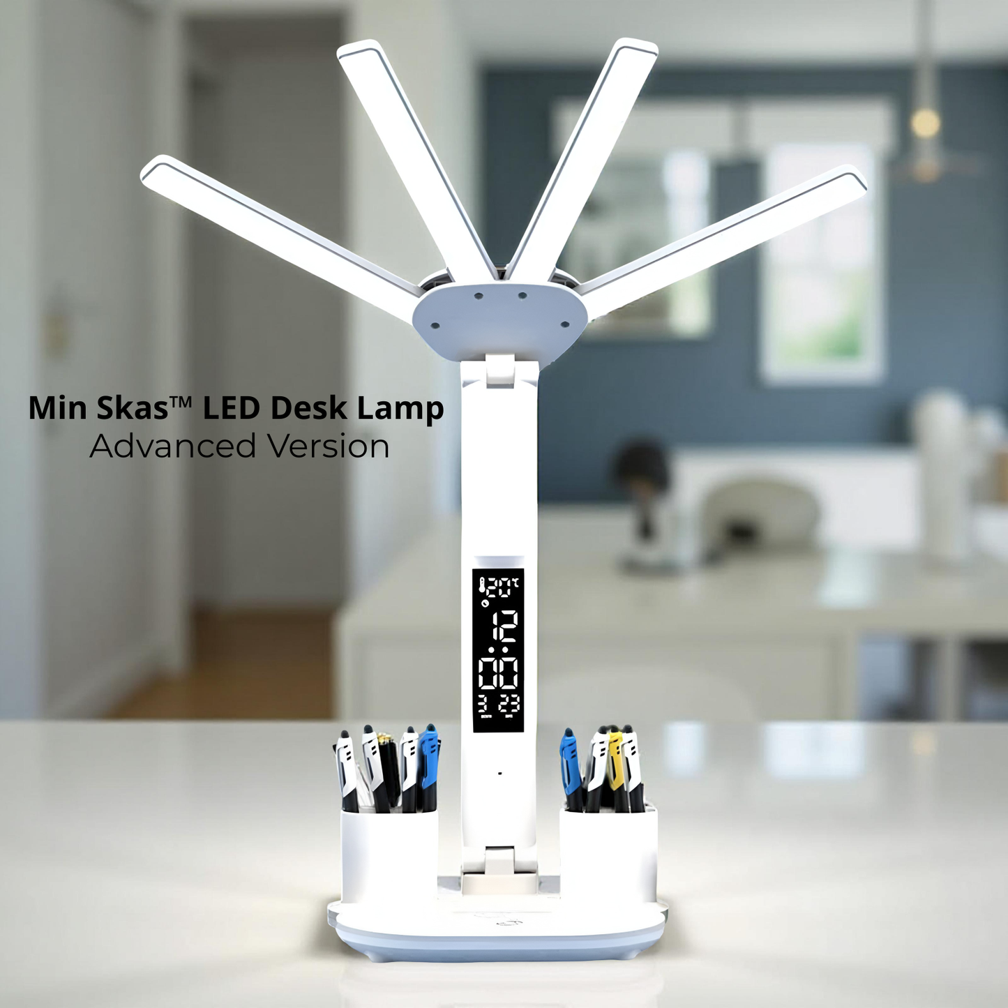 Min Skas™ 3-in-1 LED Desk Lamp with Fan & Clock