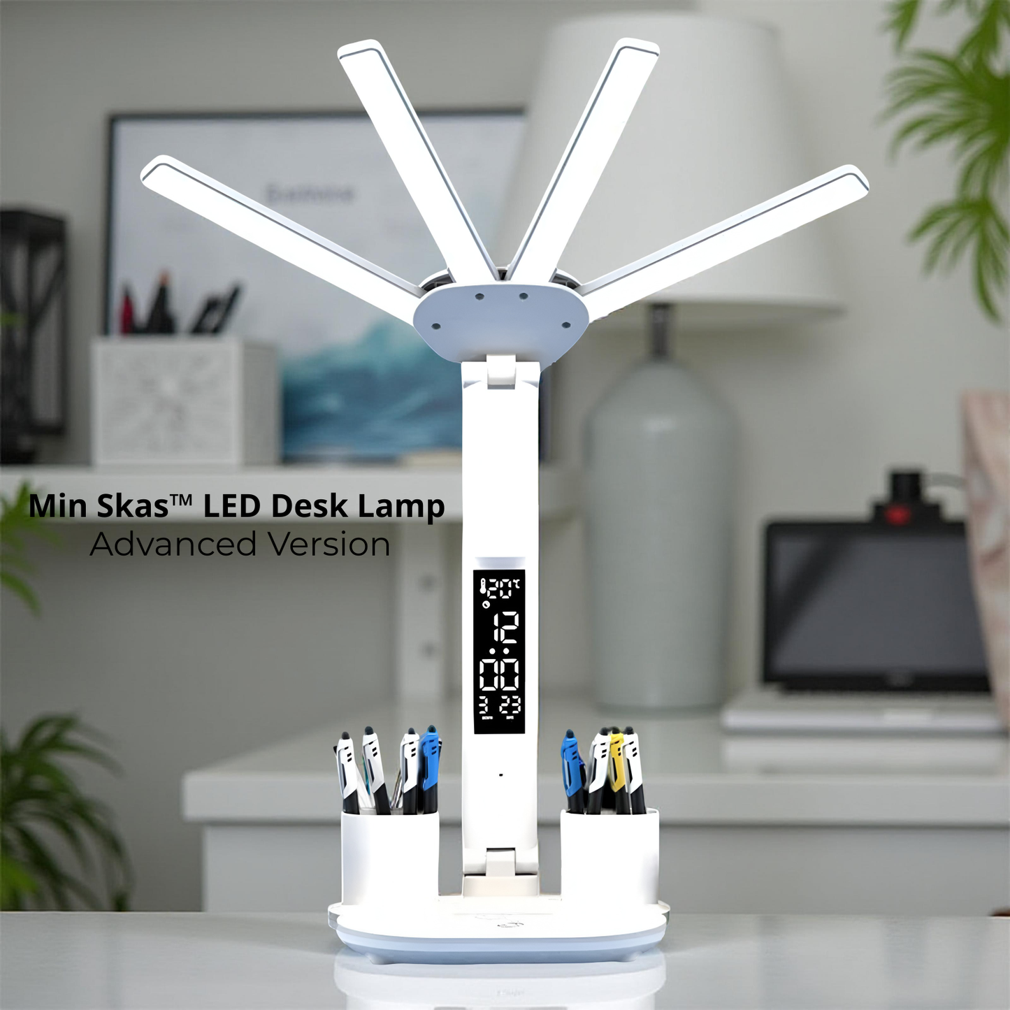Min Skas™ 3-in-1 LED Desk Lamp with Fan & Clock