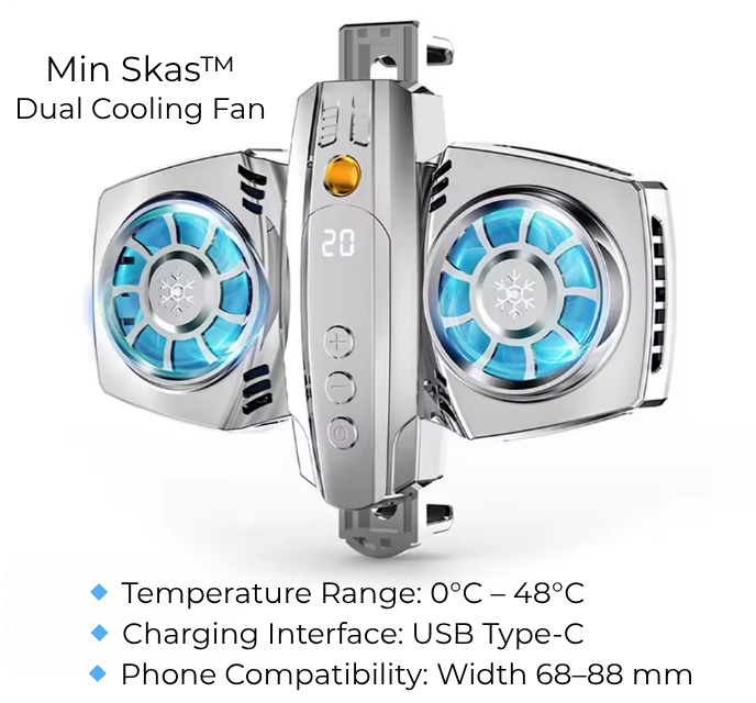 Min Skas™ Dual Cooling Fan for Mobile Phones