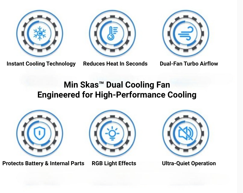 Min Skas™ Dual Cooling Fan for Mobile Phones
