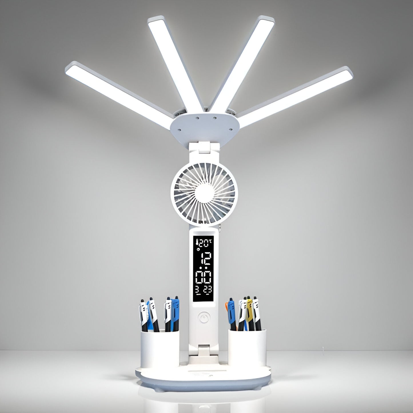 Min Skas™ 3-in-1 LED Desk Lamp with Fan & Clock