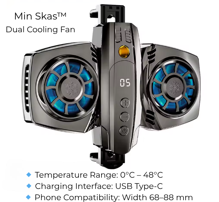 Min Skas™ Dual Cooling Fan for Mobile Phones