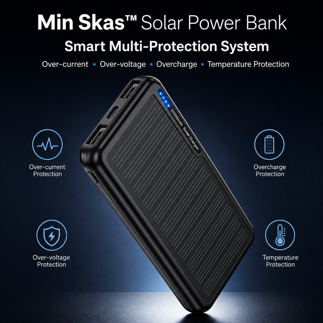 Min Skas™ Solar Power Bank | 20000mAh