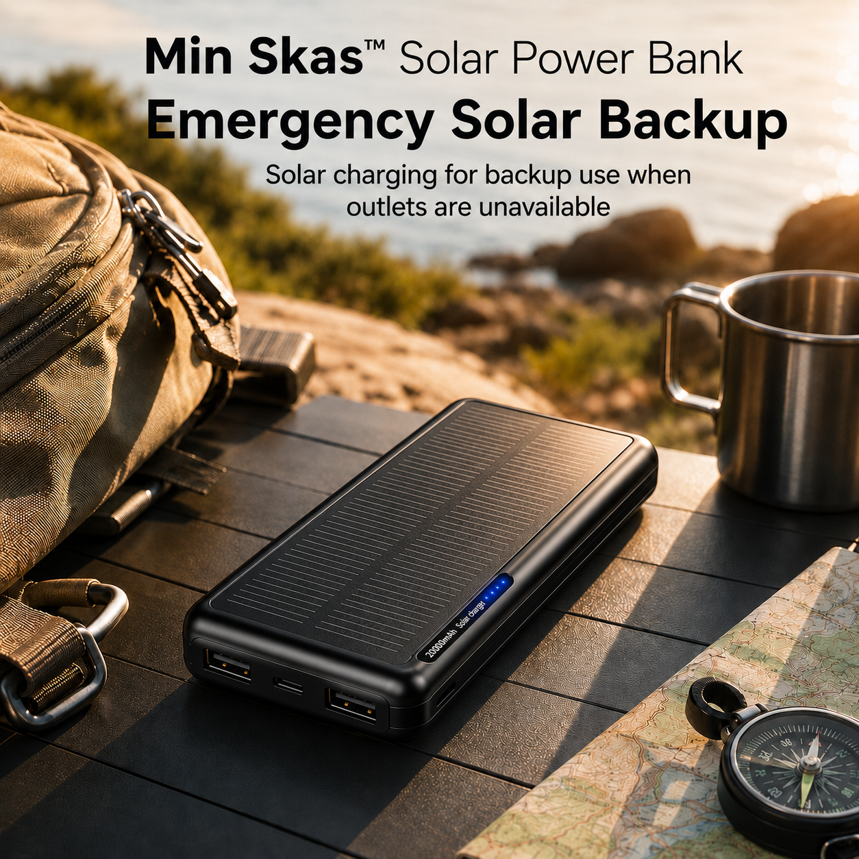 Min Skas™ Solar Power Bank | 20000mAh