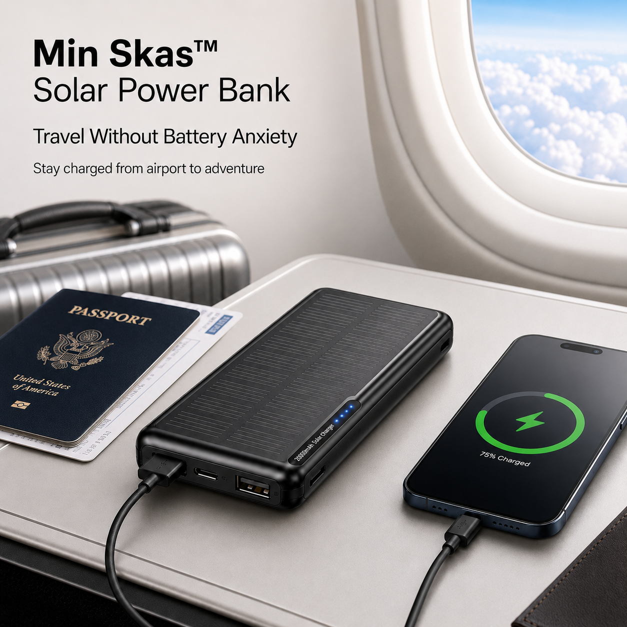 Min Skas™ Solar Power Bank | 20000mAh